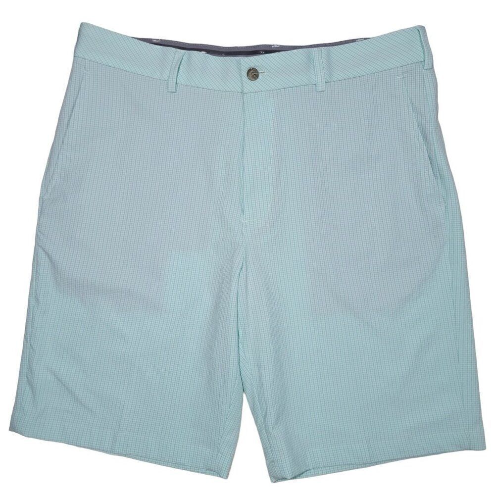 Walter‎ Hagen Shorts Men Size 36 Seersucker Golf Gripper Stretch Waistband Green